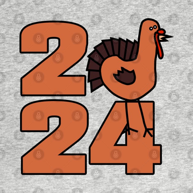 Thanksgiving 2024 with Cute Turkey by ellenhenryart